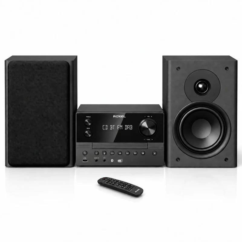 Roxel Encore RCD-800 hi-fi system with speakers and remote control